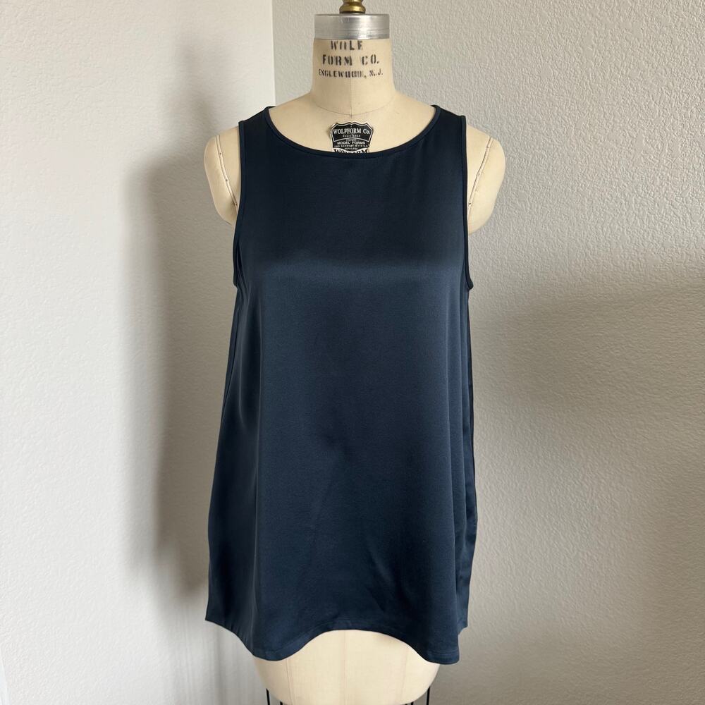 Eileen Fisher 100% Silk Sleeveless Tunic Top Size Petite Small